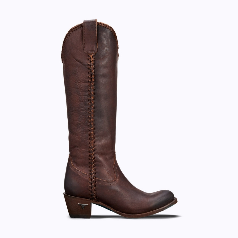 Lane Women's Plain Jane Western Boots Round Toe Brown - Picture 2 of 11